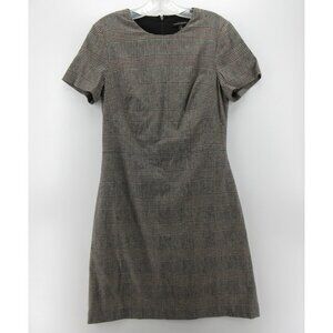 Banana Republic Dress 6 Tall Wool Blend Sheath Plaid Career Tweed